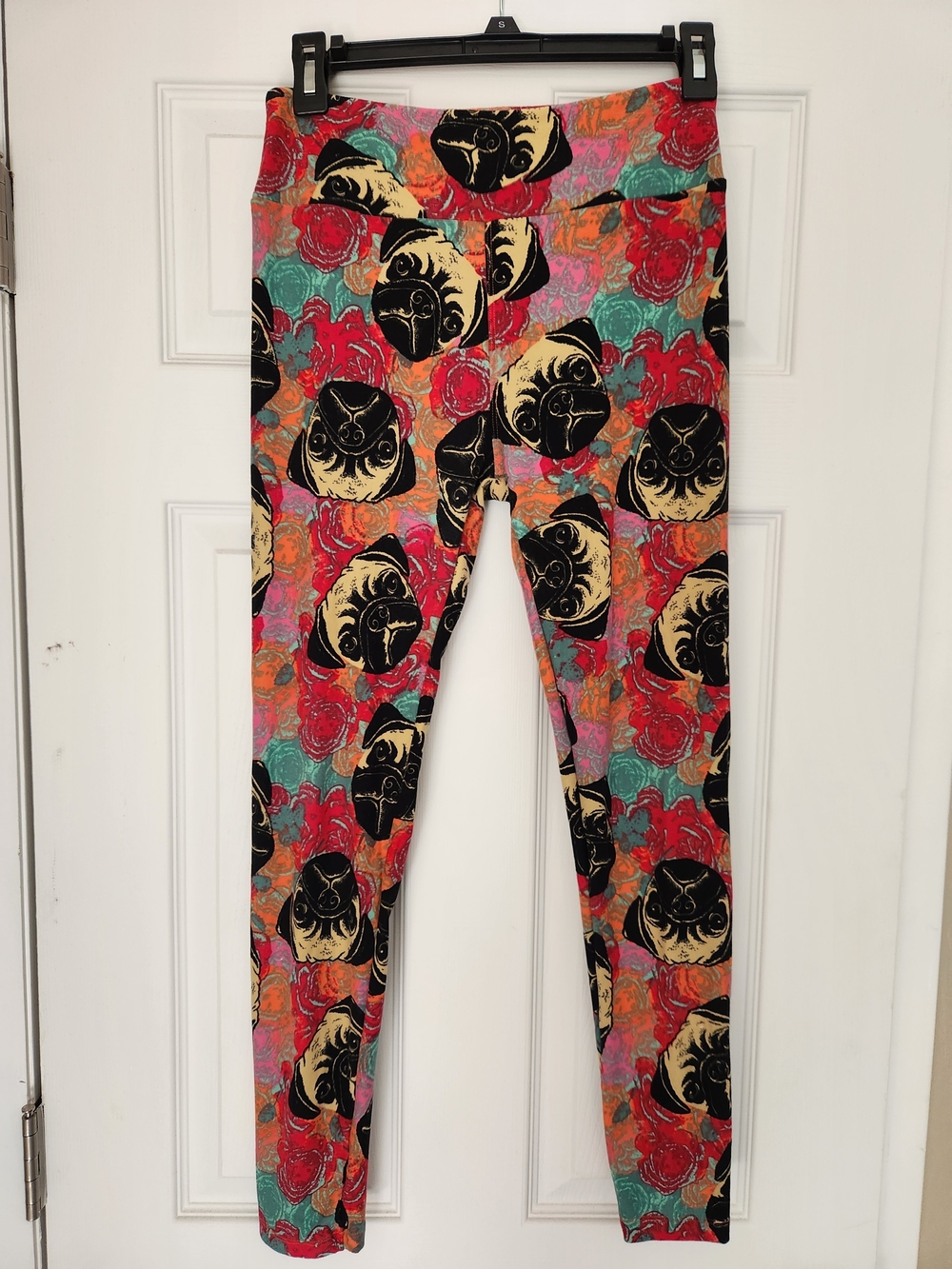 LuLaRoe Multicolor Pug & Floral Leggings